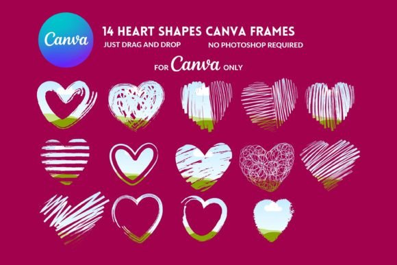 Canva Frames Heart: Hand Drawn Hearts for Your Projects