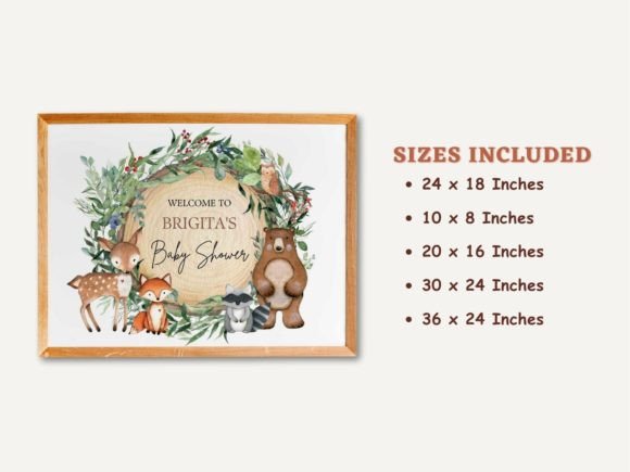 Canva Woodland Baby Shower Welcome Sign: Your Editable Rustic Decor