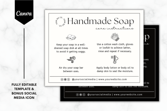 Custom Soap Care Card Canva Template 6: Design & Branding Guide