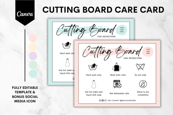Cutting Board Care Card Canva Template 1: Elevate Your Brand Experience