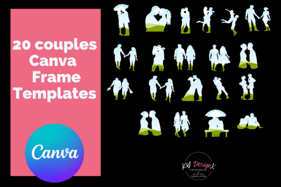 Design Magic with 20 Couple's/Lovers Canva Frames