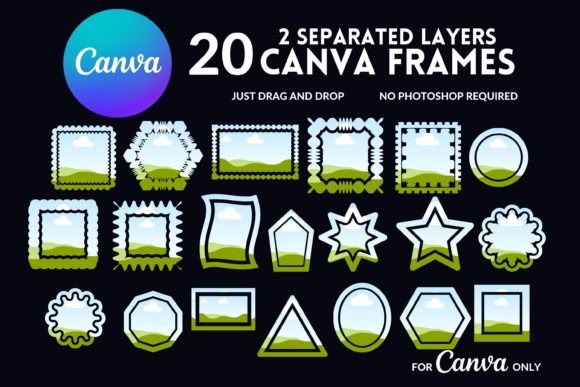 Editable 2 Separate Layer Canva Frames for Dynamic Design