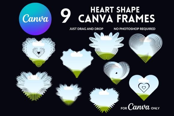 Editable Canva Frames Heart: Instant Design Templates