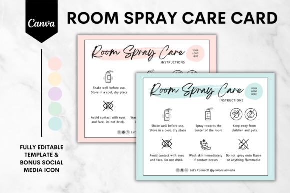 Elevate Your Brand with Room Spray Care Card Canva Template 1