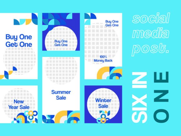 Elevate Your Marketing: Exploring the 6 Media Social Templates Blue Themes V1