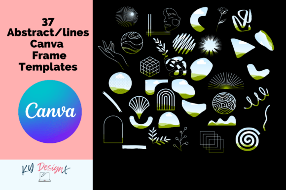 Elevate Your Visuals with 37 Canva Modern Abstract & Lines Frames