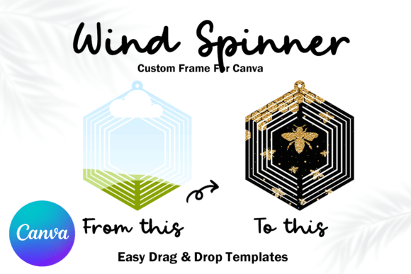 Hexagon Wind Spinner Canva Frame: A Modern Design Asset