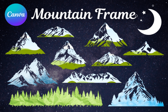 Mountain Iceberg Canva Frame Template: A Designer's Asset