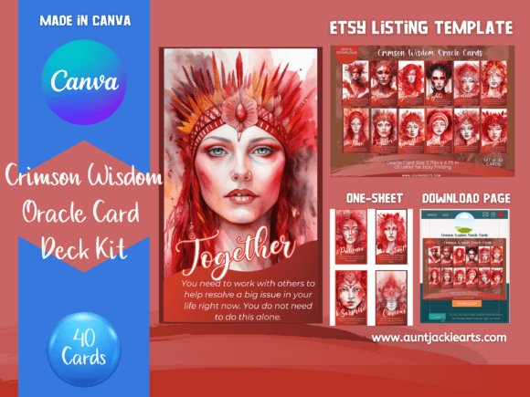 Red Wisdom Oracle Cards: A Canva Template Deep Dive