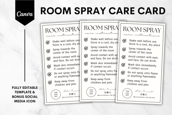 Room Spray Care Card Canva Template 4: A Professional Touch