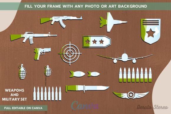 Weapons Military Collection Canva Frame: A Creative Design Asset